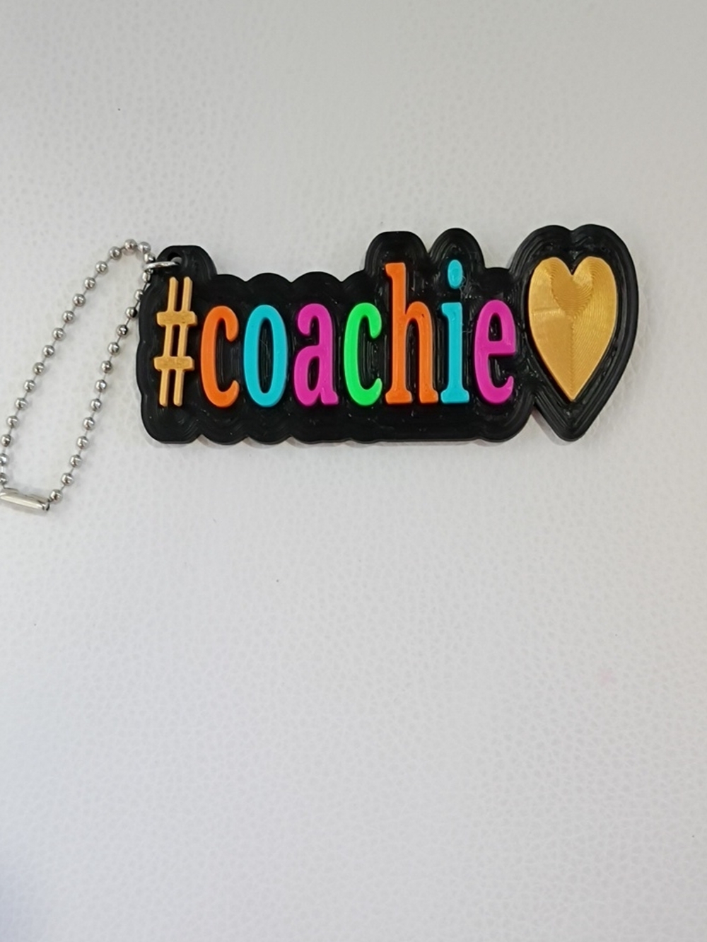 #coachie Colorful Keychain with Gold Heart